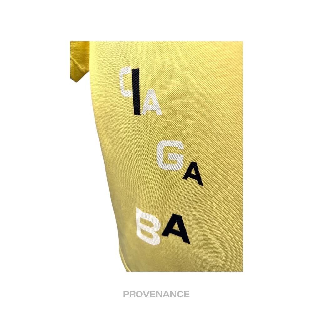 🔴 Balenciaga Letter Spellout Polo Shirt - Yellow Pique - Picture 6 of 7